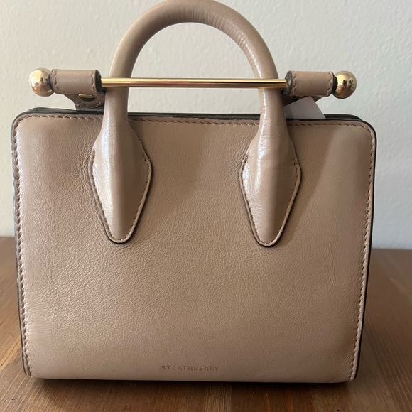 Strathberry Beige Mini Bag with Gold Accent - Picture 1 of 7